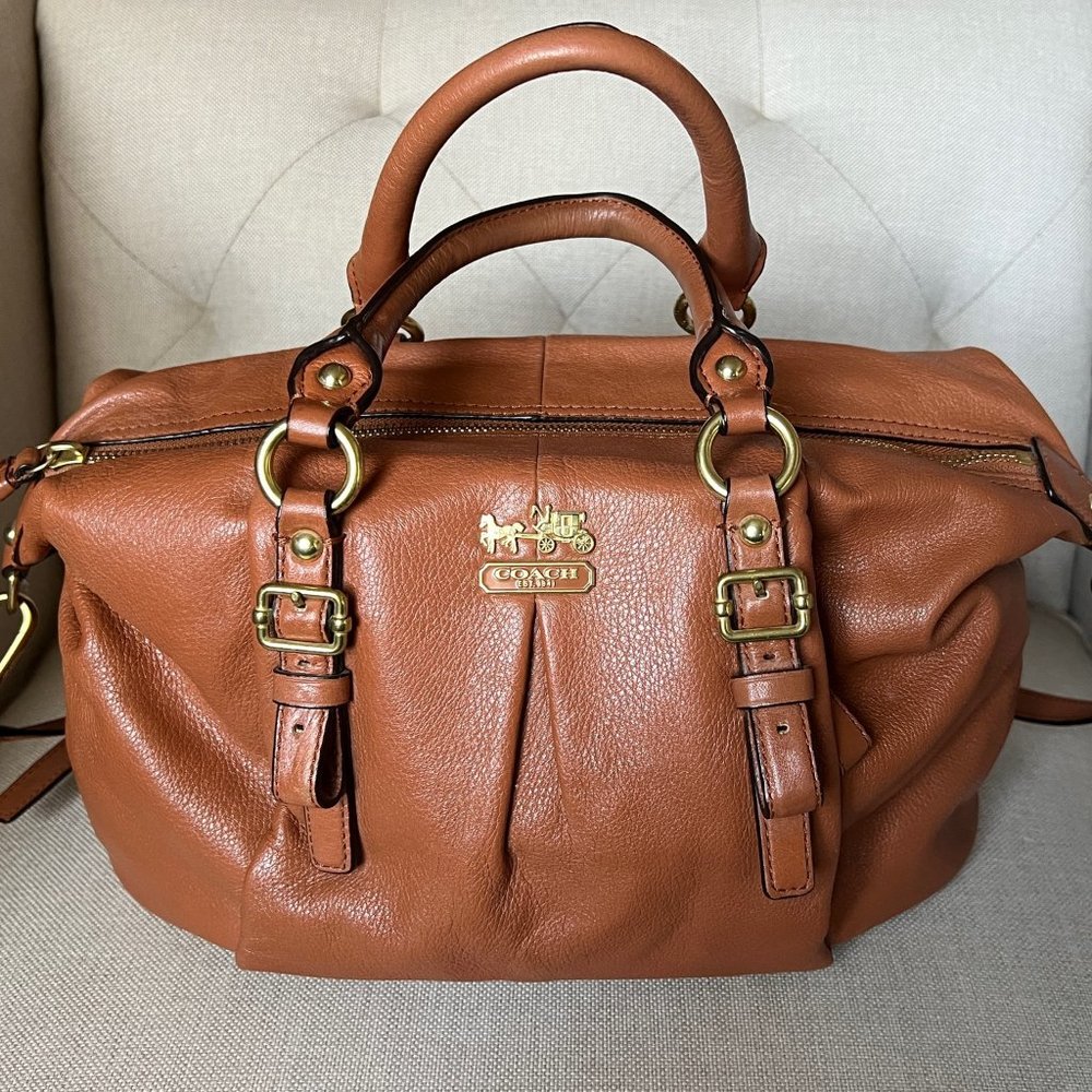 Coach Light Brown Top Handle Bag